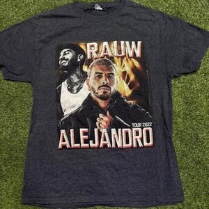 Rauw Alejandro Tour 2022 grey T-shirt Size M #rauwaljandro #concerttee #music